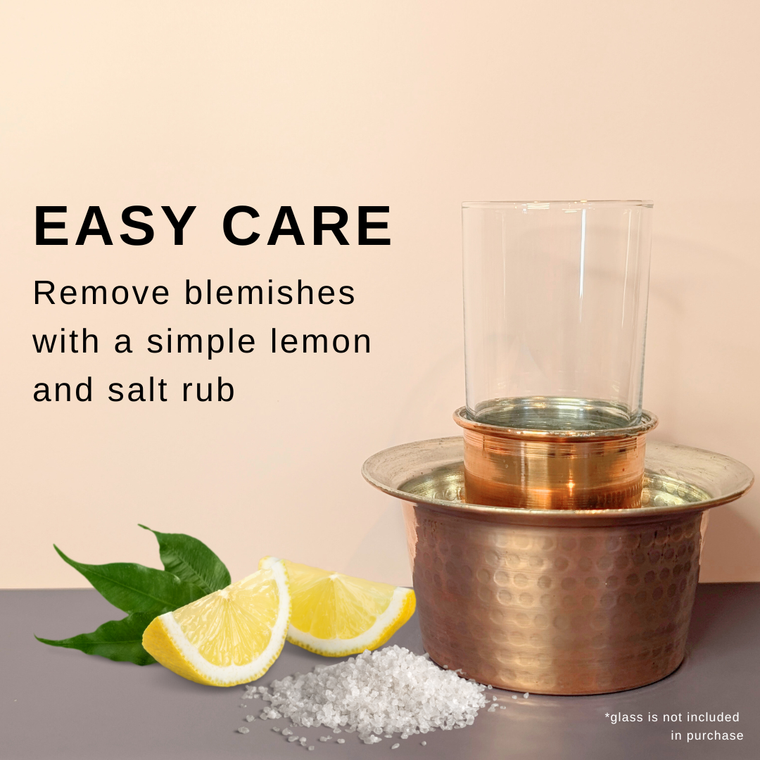 Handmade Copper Ehlikeyif – Traditional Turkish Beverage Cooling Ice Cup with Tin Lining